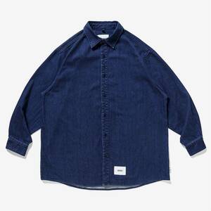 21AW WTAPS LP LS COTTON DENIM L デニム シャツ インディゴ ダブルタップス 美品