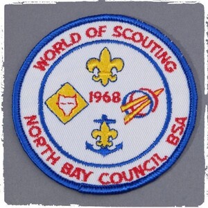 PE75 60s WORLD OF SCOUTING NORTH BAY COUNCIL ボーイスカウト BSA ビンテージ ワッペン パッチ ロゴ エンブレム 輸入雑貨 刺繍