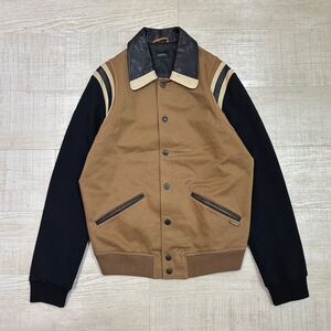 15ss 2015 DIESEL ディーゼル VARSITY JACKET バーシティ ジャケット レザー コンビ スタジャン 異素材 ドッキング サイズ M 612