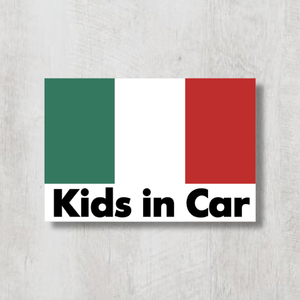 イタリア国旗【Kids in Car/キッズインカー】マグネットステッカー