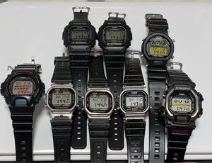 CASIO G-SHOCK 8本セット DW-8140 ・DW-5600 スクリューバック・DW-5000・5600E・6900・6635外装ジャンク 作動品