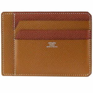 【新品同様品 - ほぼ新品】エルメス/HERMES　シティ 8CC ジャングル カードケース　エプソン　ゴールド×シエンヌ　D刻印