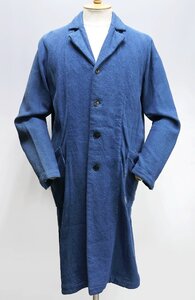 YAECA WRITE (ヤエカ ライト) SHOP COAT - COTTON LINEN / コットンリネン ショップコート #13504 ブルー size M