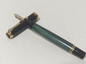 PELIKAN スーベレーン M600 緑縞 14K F 万年筆 ペリカン