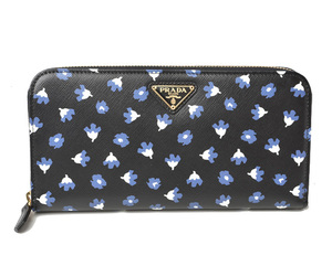 プラダ 財布 PRADA 長財布 1M0506　SAFFIANO PRINT/型押しレザー ROYAL/ブラック/ロイヤル