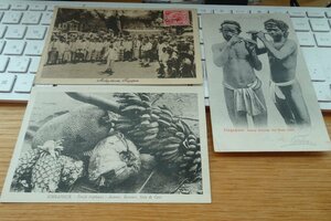 rarebookkyoto h731　戦前　清代新嘉坡・SINGAPORE　風俗写真絵葉書　三枚　未使用　M。PRAGER　1900年　写真が歴史である