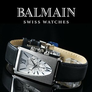 バルマンBALMAIN 高級スイス製メンズ腕時計 メーカー完売で入手不可能 新品1円 クロノグラフ 本革ベルト ピエール レクタンギュラー 激レア