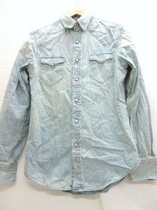 RRL ダブルアールエル デニムシャツ XS 165/88A 7959355ABlG ブルー 綿100% Made in China