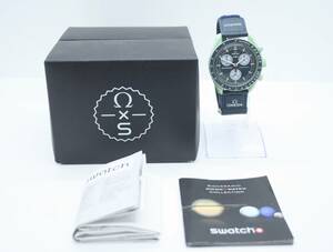 ★【美品/動作確認済】OMEGA SWATCH Speedmaster Mission on Earth Quartz Watch オメガスウォッチ スピードマスター S033G100 ★ #W141