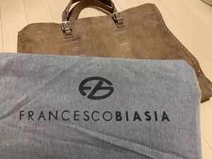 FRANCESCO BIASIA フランチェスコ・ビアジア　 レザー　ハンドバッグ　 トートバッグ 茶　直営店購入