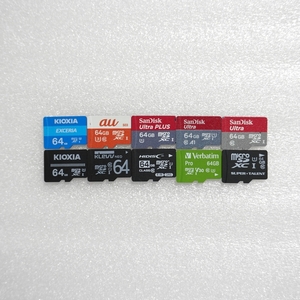 ■ microSDXC 64GB ■ まとめて 10枚セット / 動作品 フォーマット済 ジャンク 扱い microsd microSD マイクロSD SanDisk 等 / F141