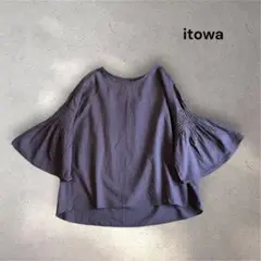 itowa イトワ コットン100% 刺繍ブラウス プルオーバー 半袖