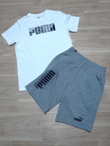 PUMA プーマ Tシャツ 674404 ホワイト 美品 ハーフパンツ 847380 グレー 美品 上下セット size M