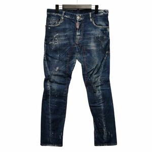 DSQUARED2 ディースクエアード 品番 S74LB0438 Tidy Biker Jean 加工デニムパンツ インディゴ サイズ 48 正規品 / 33679