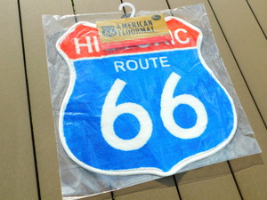 【アメリカンフロアマット】※《ROUTE66・ブルー》世田谷ベース ガレージ　サイズ570×570mm