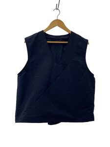 KENNETH FIELD◆ベスト/one/コットン/NVY/無地/outfitter vest/ナイロン混/レザーパッチ