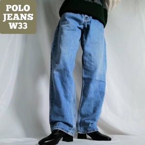 2000年代 POLO JEANS ポロジーンズ ラルフローレン テーパード デニムパンツ ジーンズ メンズ W33 ライトブルー アメカジ 00s 古着