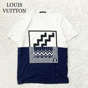 【未使用級】LOUIS VUITTON Tシャツ 半袖 バイカラー ロゴ M