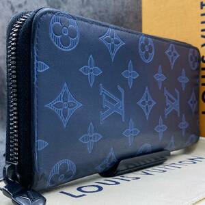 【美品/定価18.5万/RFID搭載/箱袋】ルイヴィトン LOUISVUITTON モノグラム シャドウ ジッピー ヴェルティカル M80423 メンズ 長財布