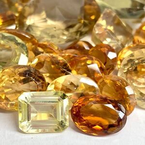 1円〜!!大量!!（天然シトリン・イエロークォーツおまとめ502.5ct）j 約100.5g ルース 裸石 宝石 citrine yellow quartz w4 N28