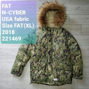 FATエフエーティー 極美品 18年 名作 N-CYBER 中綿Thinsulate N-3B フライトジャケット XL USA fabric AOR2 デジタルカモ 定価58300 ダウン