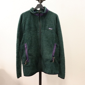 P308 90sビンテージ patagonia パタゴニア レトロ フリースジャケット USA製■1990年代製 表記XLサイズ グリーン 緑 アメカジ アウトドア