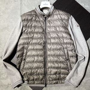 XLサイズ★MONCLER MAGLIA CARDIGAN モンクレール ハイブリッド ダウンジャケット ブルゾン ジャンパー Wジップ 切替 グレー メンズ LL