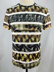 ◆美品◆FENDI フェンディ 総柄Tシャツ M マルチ トップス モンスター 半袖 ズッカ 正規品 86