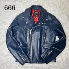 【美品】666 英国製 ダブルライダース 革ジャン カウハイド 36 黒タグ