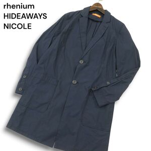 rhenium HIDEAWAYS NICOLE ハイダウェイ ニコル 通年★ コットン&ポリ ショップ コート Sz.46　メンズ ネイビー　A4T09782_9#O