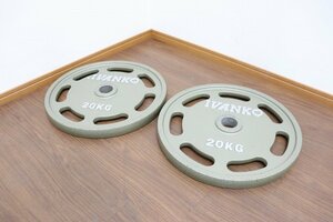 J6867◆IVANKO◆ダンベルプレート◆20kg×2◆径50mm◆オリンピックモデル◆計40kg◆現状品