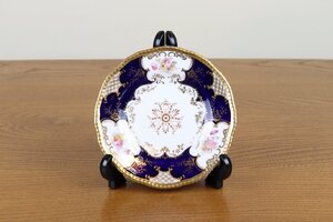 コールポート　バットウィング　プレート15cm　ケーキ皿　コバルト　ハンドペイント　イギリス　Coalport　アンティーク　食器　と49