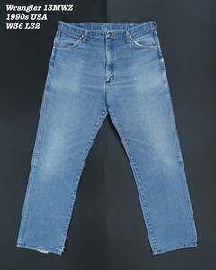 Wrangler 13MWZ INDIGO DENIM PANTS USA 1990s W36 L32 WR24016 ラングラー デニムパンツ ジーンズ アメリカ製 1990年代 インディゴ