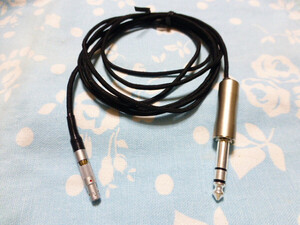 AKG K812 K872 用ケーブル 8N-ofc 芯線抜き出し 四芯構造 6.3mm 標準プラグ ステレオ 205cm トープラ販売 銀メッキタイプ 細身黒スリーブ