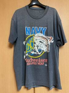 80S バドワイザー Budweise U.S.NAVY 海軍 Tシャツ 古着 シングルステッチ