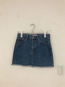 Moussy vintageブルーミニ丈デニムスカート2(S相当)美中古　マウジーヴィンテージ