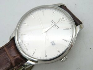 1円■ジャンク■ ティソ T063610A ホワイト クオーツ メンズ 腕時計 P71001