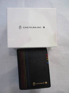 CASTELBAJAC カステルバジャック SEST シェストシリーズ レザー 二つ折り財布 027603 ブラック 牛革 箱付き USED品