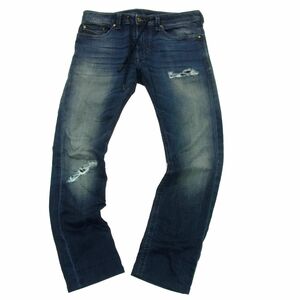 美品 定価44.400円■DIESEL THAVARSP-NE Denim+sweat 0678S ヴィンテージ加工 ジョグジーンズ イタリア製 メンズ 1円スタート