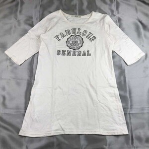 Shuca★グローバルワーク★ロンT★七分丈★Tシャツ★オフホワイト?★薄ピンク?▽2-282