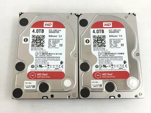 〇【2台セット】Western Digital WD40EFRX 4TB SATA 3.5インチ ハードディスク 正常 動作品