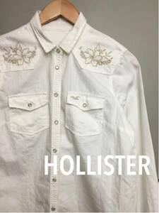 ♪□ ホリスター ウエスタンシャツ 刺繍 ダメージ加工 HOLLISTER ファッション 衣類