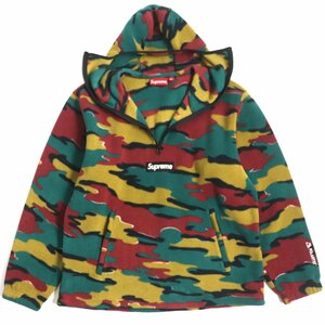 極美品 シュプリーム 23AW Polartec Facemask Half Zip Hooded Sweatshirt カモフラ柄 プルオーバー パーカー マルチ M 正規品 メンズ