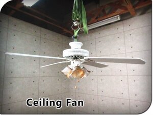 ■展示品■未使用品/52”CEILING FAN/シーリングファン/WHITE,4BLADES,WHITE PLAIN,AC-552,B-552AFL/エレガントスタイル/組立式/khhwn1130m