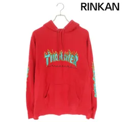 シュプリーム ×スラッシャー THRASHER  Thrasher Hooded Sweatshirt ロゴプリントパーカー メンズ L