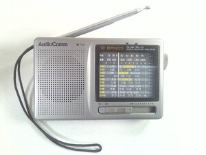 AudioComm　RAD-S512N　FM／AM／SW１～10　12バンドレシーバー　ラジオ　オーム電機★動作品