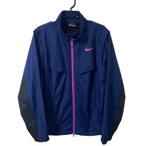 NIKE ナイキ ゴルフウェア 2way ブルゾン ジャケット ネイビー