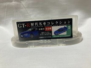 未開封　GTR 歴代名車コレクション『SKYLINE GTR(BNR34』(走る1／72スケールモデル) カラー紺色