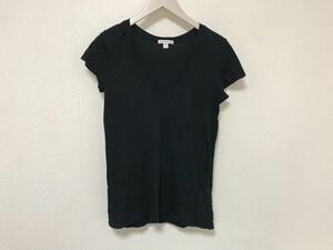 本物ジェームスパースJAMESPERSEトゥモローランドコットンUネック半袖Tシャツアメカジビジネススーツレディース黒ブラック1Sアメリカ製