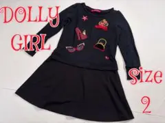 DOLLY GIRL コットンワンピース　ブラック　2　オンワード樫山